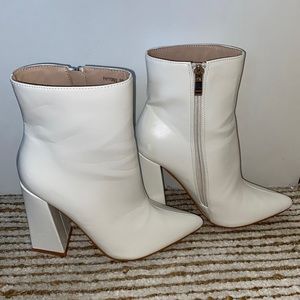 White Pointed Booties